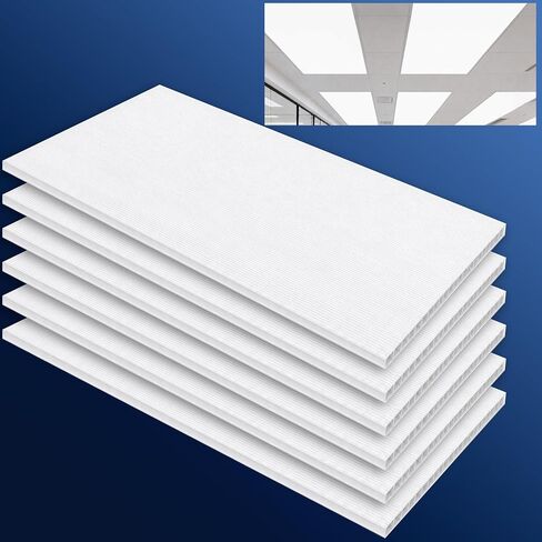 4 Pack 23.8''x 47.8''x 0.2'' Polycarbonate Fluorescent Light Covers | Cuttable Fluorescent Lighting Diffuser Panel,Drop Ceiling Light Replacement Sheet,Hollow PC Sheet, 2x4 ft Fixture Home Office in Kuwait