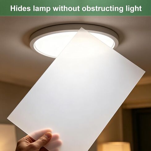 4 Pieces 11.8" x 7.8" x 0.04" LED Light Diffuser Board Sheets, to Soften, Diffuse, Reduce Harsh Glare from Ceiling Drop Lights, Flat Panel Lights, Spotlights for Office, Classroom, Warehouse in Kuwait