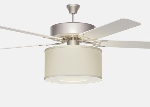 Ceiling Fan 100% Linen Shade DIY Bundle + Patented Adapters & FREE Diffuser, Fits 98% of Fan Light Kits (*YOU MUST CHECK FOR COMPATABILITY BEFORE PURCHASING*) White in Kuwait