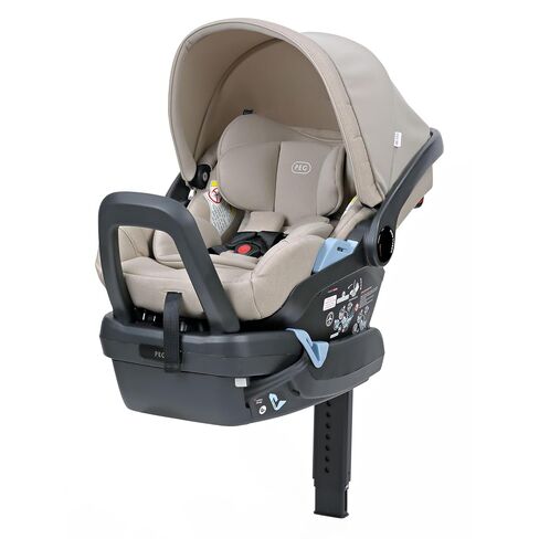 PEG Primo Viaggio Lounge - Rear Facing Infant Car Seat – Metal | Reclining Rear Facing Infant Car Seat, Includes Base with Load Leg & Anti-Rebound Bar, for Babies 4 to 30 lbs, Made in Italy in Kuwait