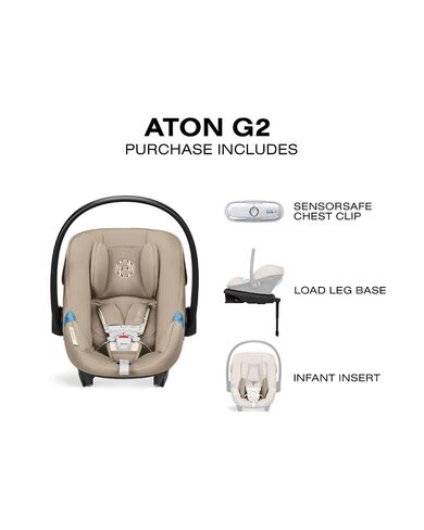 Aton G2 Infant Car Seat with Load Leg Base - Almond Beige in Kuwait