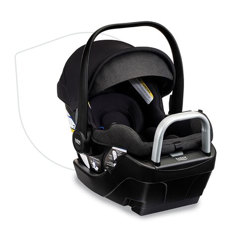 Britax Willow S Infant Car Seat with Alpine Base — Raven Black | Rear Facing Lightweight Baby Car Seat With ClickTight for Easy Installation, Naturally Flame-Retardant SafeWash Fabrics in Kuwait