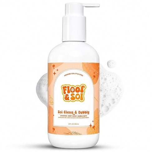floof & sol Baby Shampoo and Body Wash, 10 Oz, Non-Tear Kids Shampoo for Sensitive Skin, Head-to-Toe Cleanser for Newborns and Toddlers, with Avocado Oil, Squalane & Superfruit Extracts in Kuwait