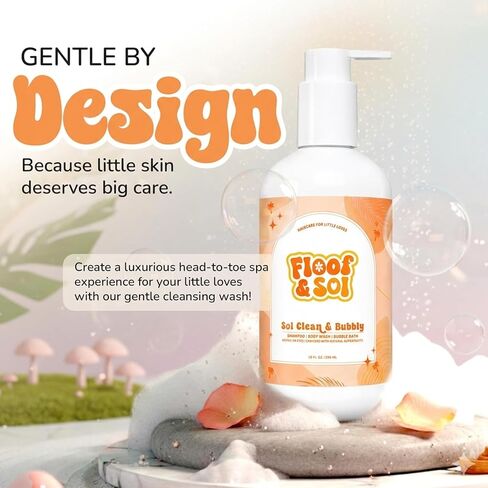 floof & sol Baby Shampoo and Body Wash, 10 Oz, Non-Tear Kids Shampoo for Sensitive Skin, Head-to-Toe Cleanser for Newborns and Toddlers, with Avocado Oil, Squalane & Superfruit Extracts in Kuwait