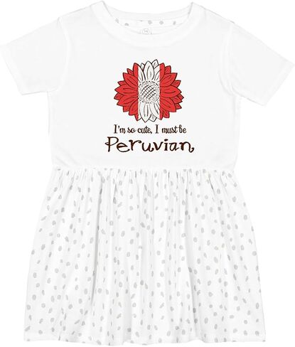 inktastic I'm So Cute, I Must Be Peruvian Flag Sunflower Toddler Dress in Kuwait