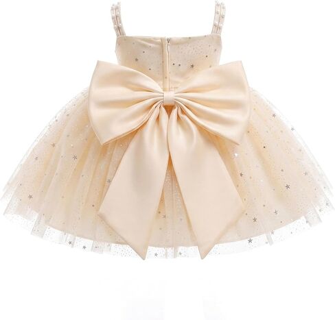 Toddler Baby Formal Dress Princess Sleeveless Birthday Party Pageant Tulle Ball Gown Sparkly Dresses for Girls in Kuwait