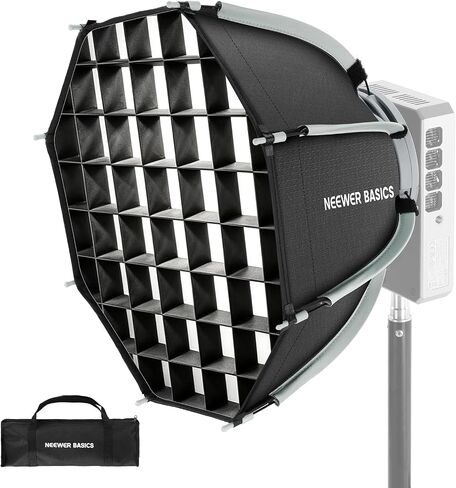 NEEWER Basics 18" Octagon Softbox NEEWER Mount (Not Bowens Mount), Portable Octabox Parabolic Soft Box Kit with Diffusers/Grid for MS LED Light for Studio Photography Video Recording Lighting, NS67P in Kuwait