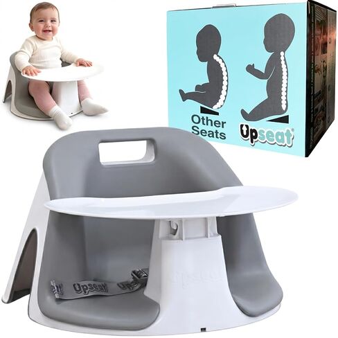 Upseat Core Ergonomic Baby Floor Seat with Removable Tray & Cushion, Lightweight Portable Infant Sitting Chair for Upright Posture & Healthy Hip Development, Easy-Clean Design in Kuwait