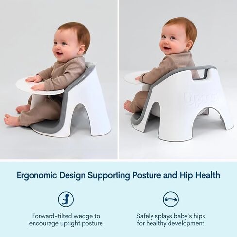 Upseat Core Ergonomic Baby Floor Seat with Removable Tray & Cushion, Lightweight Portable Infant Sitting Chair for Upright Posture & Healthy Hip Development, Easy-Clean Design in Kuwait