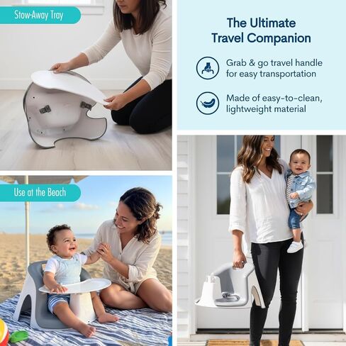 Upseat Core Ergonomic Baby Floor Seat with Removable Tray & Cushion, Lightweight Portable Infant Sitting Chair for Upright Posture & Healthy Hip Development, Easy-Clean Design in Kuwait