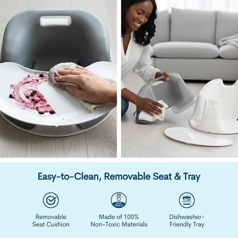 Upseat Core Ergonomic Baby Floor Seat with Removable Tray & Cushion, Lightweight Portable Infant Sitting Chair for Upright Posture & Healthy Hip Development, Easy-Clean Design in Kuwait