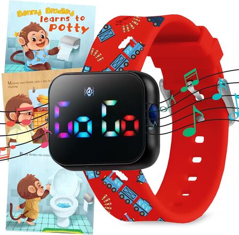 Potty Training Watch for Kids V4 – A Water Resistant Toilet Reminder Device for Boys & Girls to Train Your Toddler with Fun/Musical & Vibration Interval Reminder with Potty Training eBook in Kuwait