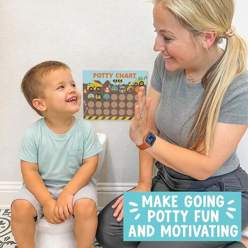 Hadley Designs Potty Training Chart for Toddler Boys - Bundle Sticker Chart for Kids Potty Training Rewards, Sticker Potty Chart for Toddlers Boys, Toilet Stickers Reward Chart for Kids 3 Fun Designs in Kuwait