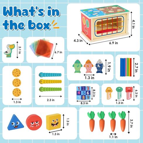 Ancaixin 8-in-1 Montessori Baby Tissue Box Toy for 12+Months, Activity Cube | Sensory Toys for Toddlers 1-3 Preschool Learning, Wooden Puzzles 12-18 Months, 1 Year Old Boys Girls Baby Birthday Gift in Kuwait
