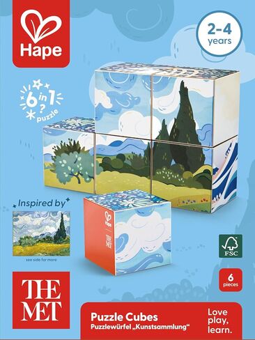 Hape x The Met 6-in-1 Art Puzzle Cubes – Turn & Match Iconic Works of Art, Ages 2-4Y in Kuwait
