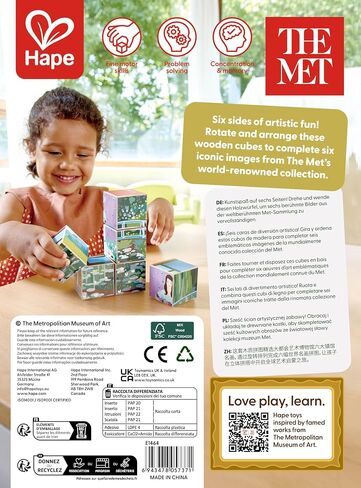 Hape x The Met 6-in-1 Art Puzzle Cubes – Turn & Match Iconic Works of Art, Ages 2-4Y in Kuwait