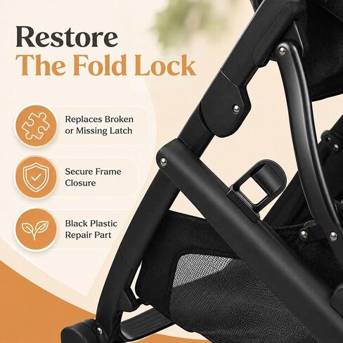 2 Pack Stroller Replacement Latch, Black Latch Repair Kit for Broken or Missing Fold Locks, Replacement Parts Compatible with UPPAbaby Vista V2, Plastic in Kuwait