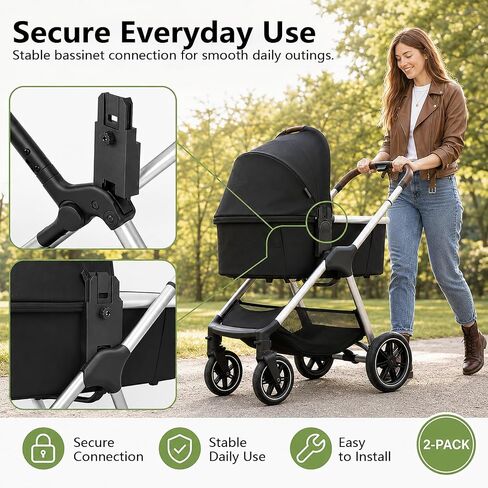 Connectors Adapter for Uppababy Compatible with Nuna | Connects V1/V2/V3 Fits for Nuna TRIV Next & for Nuna SWIV, Secure Click Lock, Durable Construction in Kuwait