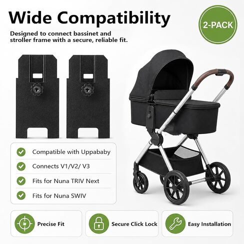Connectors Adapter for Uppababy Compatible with Nuna | Connects V1/V2/V3 Fits for Nuna TRIV Next & for Nuna SWIV, Secure Click Lock, Durable Construction in Kuwait