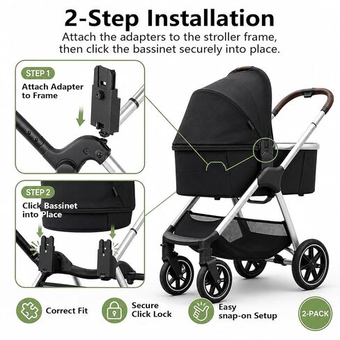 Connectors Adapter for Uppababy Compatible with Nuna | Connects V1/V2/V3 Fits for Nuna TRIV Next & for Nuna SWIV, Secure Click Lock, Durable Construction in Kuwait