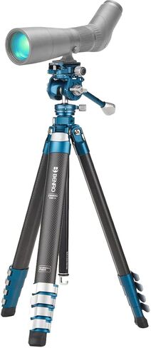 Benro CyanBird Pro Carbon Fiber Lightweight Tripod Kit for Birding & Wildlife for Scopes, Binoculars & Photography, Ball Head, Adjustable Legs, Arca-Swiss Plate, Flip Locks, 60" Max Ht, 9.9lb Payload in Kuwait