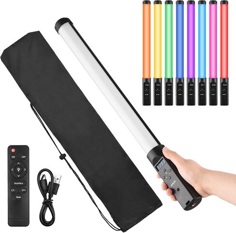 RGB LED Tube Light Photography Stick - Adjustable Color, Brightness, 9 Effects, Rechargeable for Vlog & Live Streaming in Kuwait