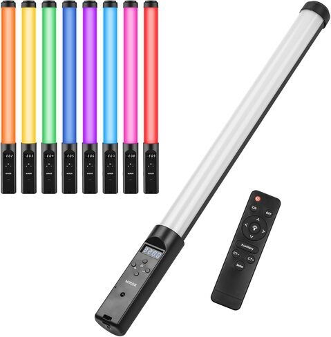RGB LED Tube Light Photography Stick - Adjustable Color, Brightness, 9 Effects, Rechargeable for Vlog & Live Streaming in Kuwait