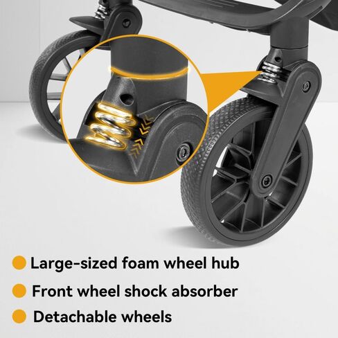 Lightweight Compact Fold Aluminum Frame Travel Stroller,Grey | Multi-Position Recline Seat, Large Storage Basket & Protective Sun Canopy For Toddlers in Kuwait