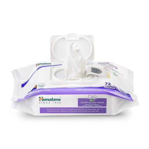 Himalaya Soothing Baby Calming Wipes for Soft, Clean, and Sensitive Skin, 72 wipes, 6 pack (432 Count) in Kuwait