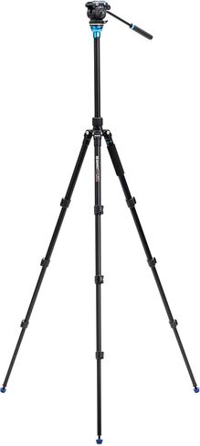Benro A1883FS2PRO Aluminum Tripod for Spotting Scope, Binocular Viewing, Rifle Range and Outdoors, Smooth Fluid Head, Leveling Base, Adjustable Legs, Flip Locks and Case, 72" Max Ht, 5.5lb Payload in Kuwait