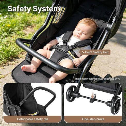 Compact Travel Stroller, Lightweight Baby & Toddler Stroller | Portable & Airplane-Friendly, One-Handed Fold, with Adjustable Backrest, UPF 50+ Canopy & Cup Holder, Strollers from 6-36 M in Kuwait