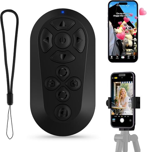 Wireless Camera Remote Control for iPhone & Android, TikTok Scrolling Remote with Tripod Mount Adapter, Bluetooth Clicker Phone Remote with Front/Rear Camera Switch for Photo and Video in Kuwait