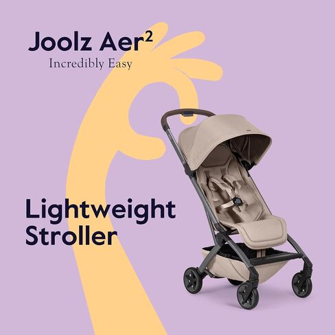 Joolz Aer2 Lightweight Travel Stroller + Cot Bundle – Newborn to Toddler, Ultra-Compact One-Hand Fold, Airplane Friendly, Lie-Flat Comfort - Sandy Taupe in Kuwait