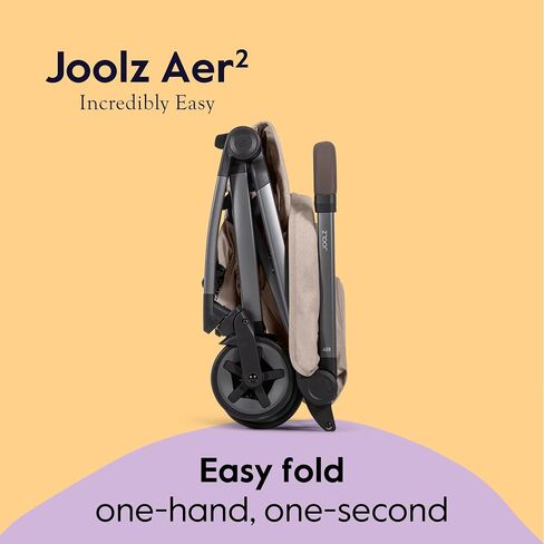 Joolz Aer2 Lightweight Travel Stroller + Cot Bundle – Newborn to Toddler, Ultra-Compact One-Hand Fold, Airplane Friendly, Lie-Flat Comfort - Sandy Taupe in Kuwait
