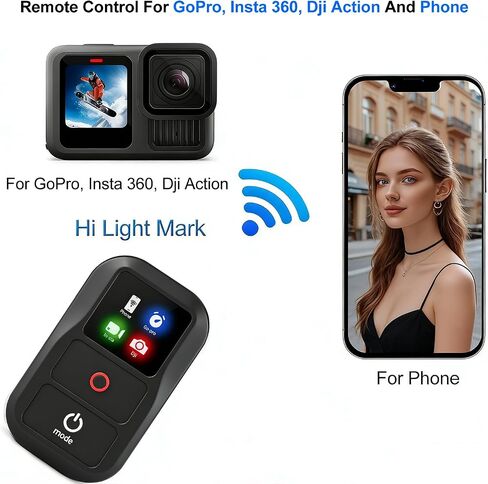Suptig Remote Control, Waterproof Smart Remote Compatible with GoPro/DJI Action/Insta360, Phone Remote for iOS Android, Camera Remote with Color LED Display, 60M Control Range Type-C Charging in Kuwait