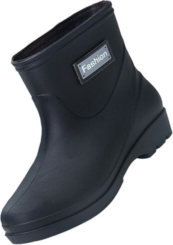 Waterproof Rain Boots Nonslip Mid Calf Garden Shoes for Outdoor Trekking, PVC Trendy Rainboots for Women Men in Kuwait