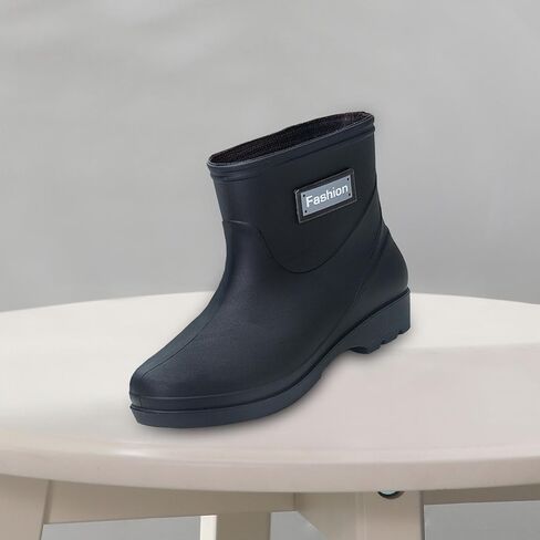 Waterproof Rain Boots Nonslip Mid Calf Garden Shoes for Outdoor Trekking, PVC Trendy Rainboots for Women Men in Kuwait