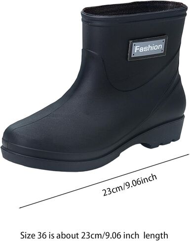 Waterproof Rain Boots Nonslip Mid Calf Garden Shoes for Outdoor Trekking, PVC Trendy Rainboots for Women Men in Kuwait