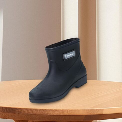 Waterproof Rain Boots Nonslip Mid Calf Garden Shoes for Outdoor Trekking, PVC Trendy Rainboots for Women Men in Kuwait