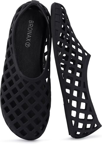 BRONAX Women's Jelly Sandals Hollow Out Matte Flats J101 | Waterproof PVC Material, Slip-Resistant Sole, Grippy Soft Footbed, Lightweight Comfort, Easy On/Off for Summer & Daily Wear in Kuwait