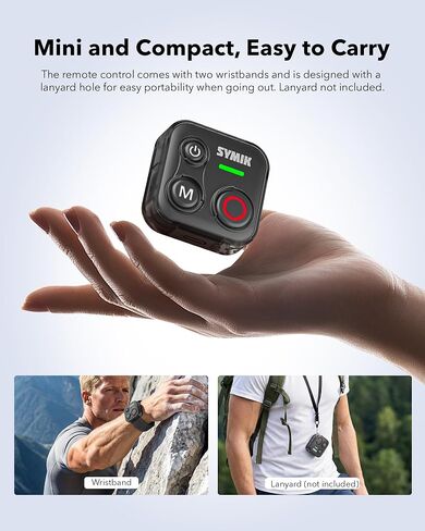 SYMIK Remote Control for Insta360, Bluetooth Remote for GoPro and DJI | Universal Shutter Remote Control for DJI Action Camera & Phone, Splash Resistance, Rechargeable, 230ft Range, 120-H Battery in Kuwait