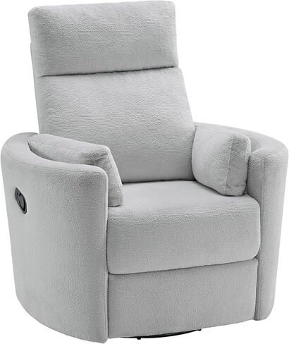 Soho Baby Nottingham Upholstered Glider Recliner Rocking Chair 360° Swivel for Nursery and Living Roomr, Plush Gray in Kuwait