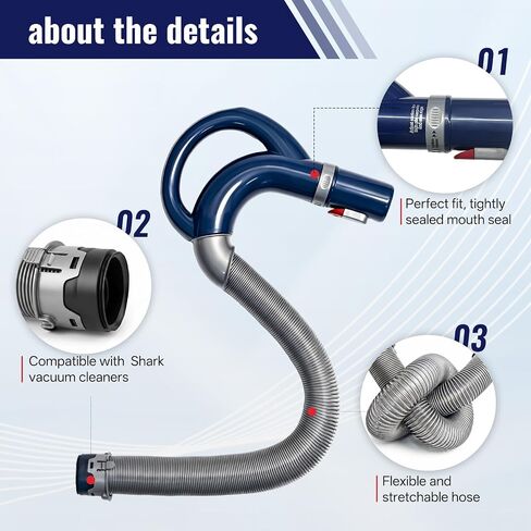 Flexible Upgraded Vacuum Hose Compatible with Shark Navigator Hose Replacement, Suitable For Models NV360 NV350 NV351 NV352 NV355 NV356 NV357 NV358 NV370 UV541 NV390 NV391 NV392 CU520 UV440 in Kuwait