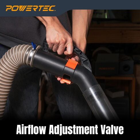 POWERTEC 2-1/2" Dust Collection Hose Floor Sweep Kit with 36" Clear Tube Extension, 3 Vacuum Nozzles, 2 Wall Mount Storage Clips, 1-1/2" Reducer Adapter (70443) in Kuwait