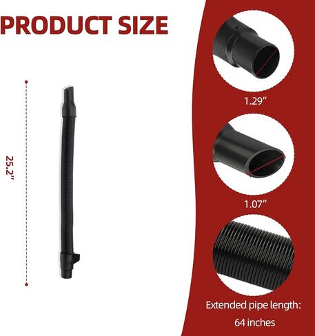 14-37-0105 Vacuum Hose for 18V Packout Vacuum 0880-20 0970-20 0780-20, Wet/Dry Shop Vac Hose Assembly, Internal Storage, Compatible with 14-37-0016 in Kuwait