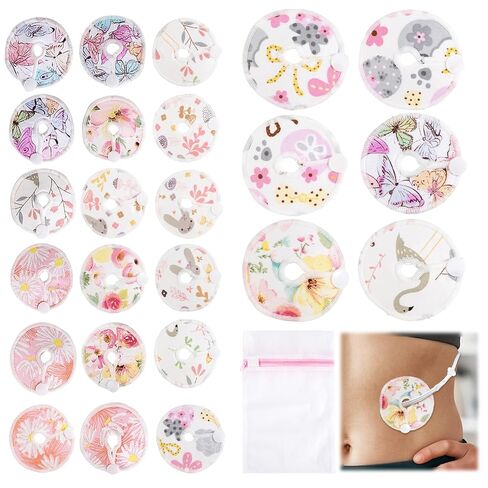 TUYUU 25 Pcs G Tube Button Covers with Laundry Bag, Reusable Feeding Tube Pads with Snap Button for G/J Tube, Soft Cotton Tube Holders for Nursing Care Supplies, Baby Kids Adults, Colorful Print in Kuwait