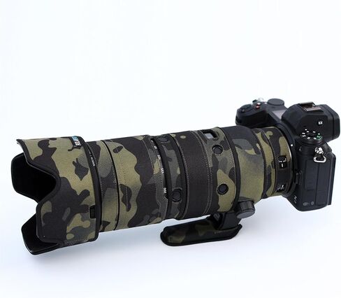 Rolanpro Lens Cover for Nikon Z 70-200mm f/2.8 S telephoto zoom lens, Waterproof Camo Rain Coat Lens Protective Sleeve Case for Wildlife Photography, Bird Watching & Outdoor Shooting #Black Camo in Kuwait