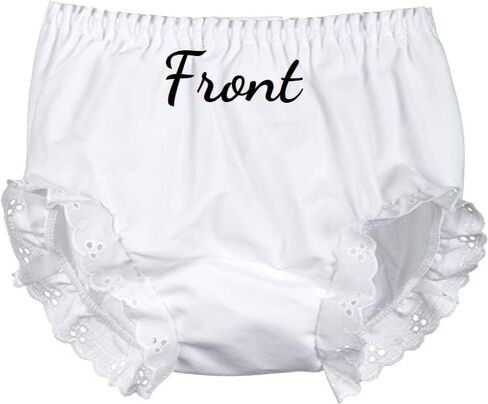 Karrie Sue's Personalized White Eyelet Baby Bloomers with Pink name and bows Boutique in Kuwait