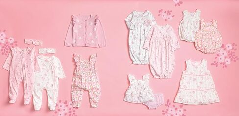 Mud Pie Baby Girl Pink Blossom Pinafore Set in Kuwait