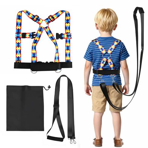 Walking Safety Harness for Older Kids 3–6 Years, Adjustable Leash Vest for Special Needs, Autism, ADHD, with Strong Grab Handle for Public and Outdoor Safety in Kuwait